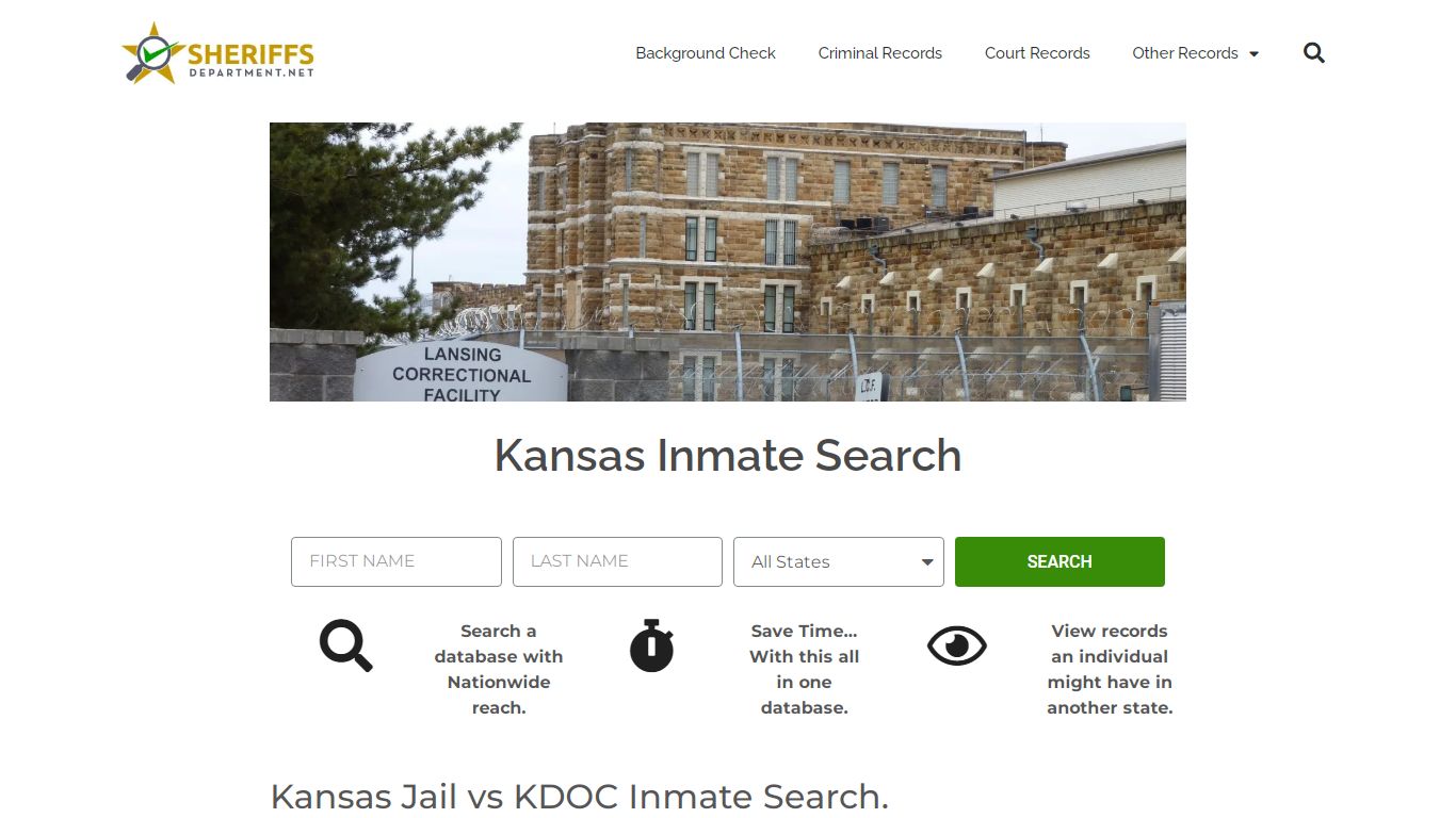 Kansas Inmate Search - SheriffsDepartment.net